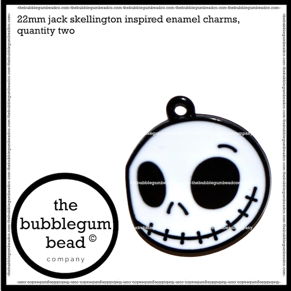 22mm-JACK SKELLINGTON HALLOWEEN Charm, Quantity 2