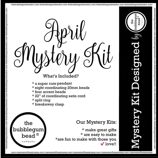 APRIL MYSTERY NECKLACE Kit for Girl Gifts, Sleepovers, Party Favors, The Bubblegum Bead Company