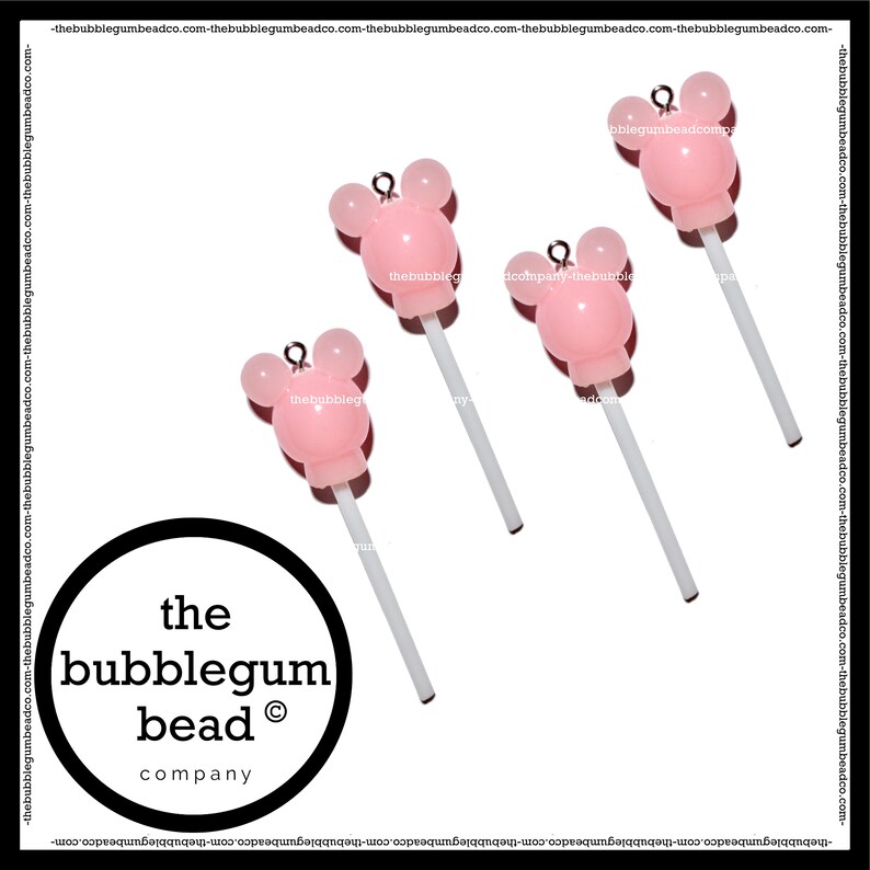 Acrylic Mouse Charm Kawaii Pendant The Bubblegum Bead Co. Disney Inspired Pendant 77mm-PINK MINNIE LOLLIPOP Pendant Lollipop Pendant