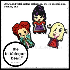 28mm-BAD WITCH SISTERS Soft Beads, Choice of Character and Quantity, The Bubblegum Bead Company