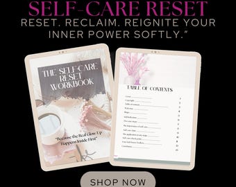 workbook, selfcare , personal development , working moms self-care workbook, reflection journal, printable wellness guide, soft reset guide,