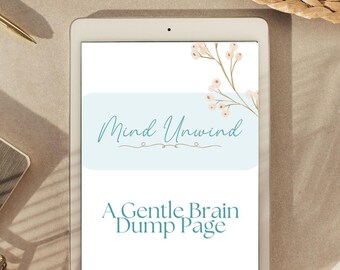 Brain Dump Journal Printable, Mental Clarity Worksheet Fillable Self-Care PDF for Women | Digital Download-mind dump template ,Stress relief