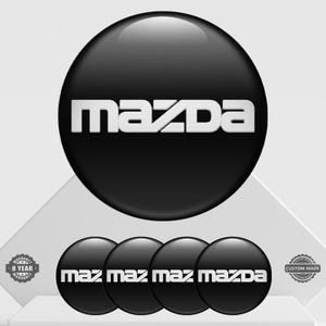Mazda Stickers Domed Wheel center caps Rims Glossy Hub Emblem Logo Badges 4 Pcs Silicone Resin Epoxy Decals Gift Present Man 3d Models