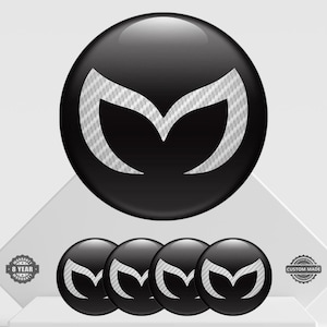 Mazda Stickers Domed Wheel center caps Rims Glossy Hub Emblem Logo Badges 4 Pcs Silicone Resin Epoxy Decals Gift Man 3M 30 Custom Designs