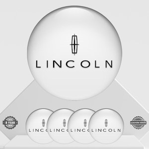 Lincoln Stickers Wheel center caps Rims Domed Hub Emblem Logo Badges 4Pcs Silicone Glossy Resin Epoxy Decals Gift Man Woman Birthday Present