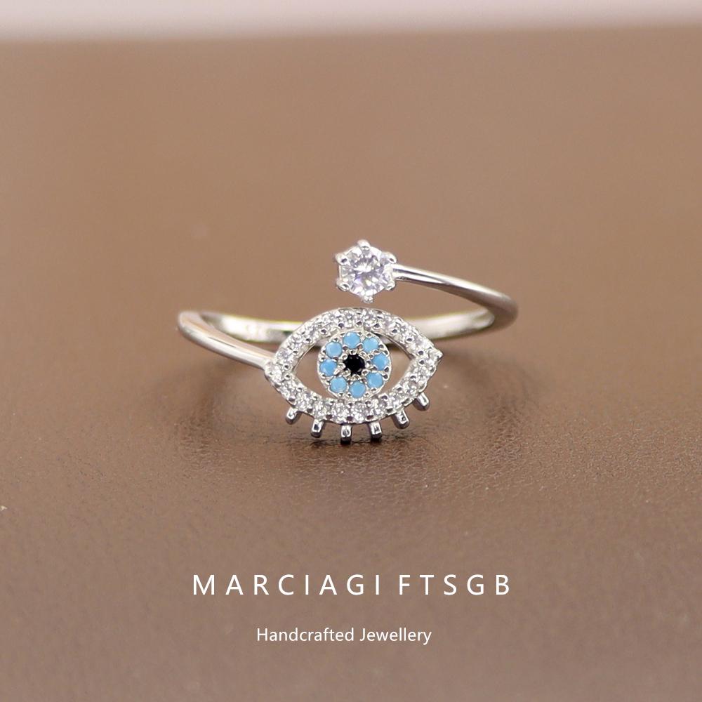Evil Eye Ring For Women - Sterling Silver 925, Size 10, High Polish Finish, Gift Pouch Included - View #6