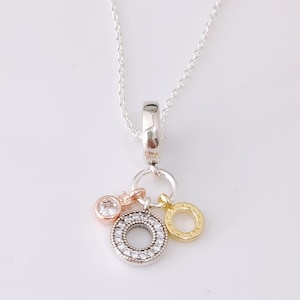 Pandora Sparkle Latter Pendant Necklace 925 Sterling Silver