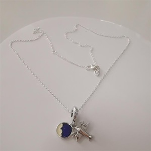 pandora s925 silver propeller plane pendant necklace