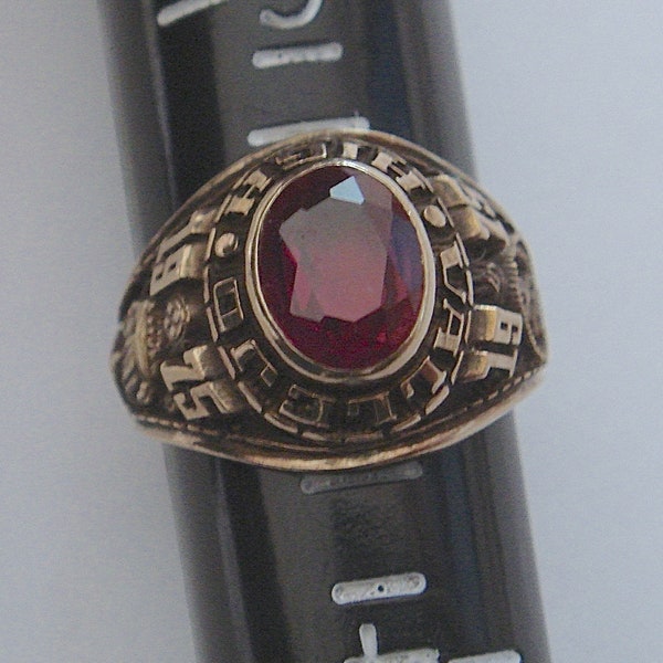 High School Class Ring Red Etsy