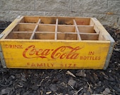 Vintage COKE Wooden Crate. Coca COLA Crate. Coke Bottle Display Case. Wooden Coca Cola Bottle Crate Rustic Farmhouse Decor. Coke Advertising