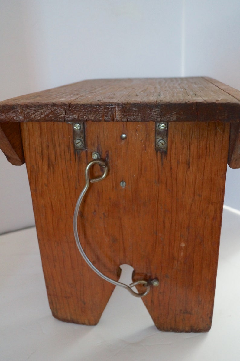 Rustic Old Primitive Wood Stool. Distressed Wooden Foot Stool / Small ...