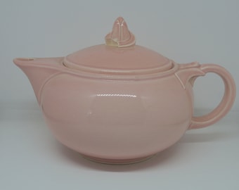 TS&T Luray Sharon Pink Teapot. Taylor Smith and Taylor Lu-Ray Pastels Pink Flat Spout Teapot. Lu Ray Pastels Teapot 1939. Rare 1930s Luray