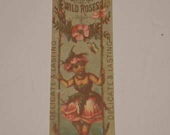 Eastmans Extract of Wild Roses Victorian Advertising Trade Card Book Mark. 1880s Trade Card / Bookmark for Eastman's Extract of Wild Roses