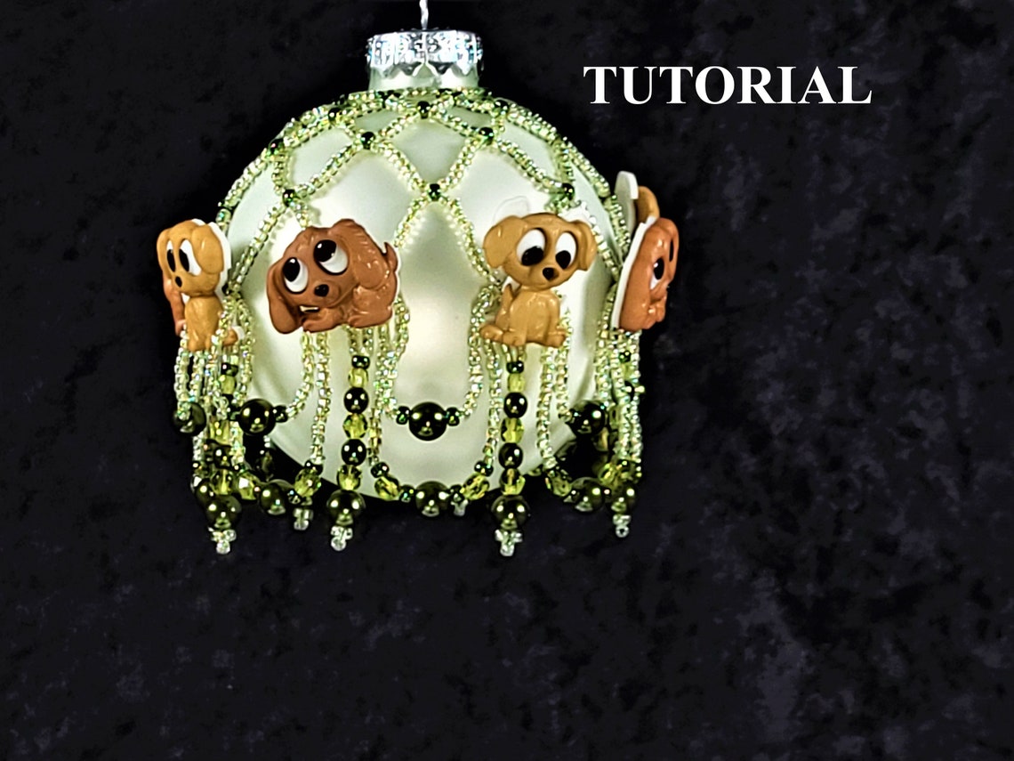 TUTORIAL, Button-button Ornament, Beading, Kathlor Designs, PDF ...