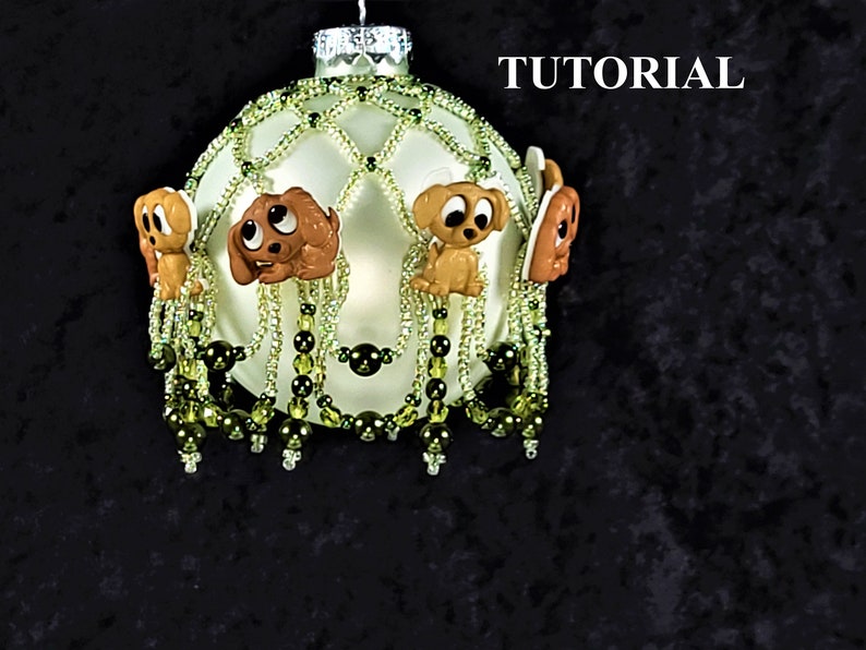 TUTORIAL, Button-Button Ornament, beading, KathLor Designs, PDF, Digital Download image 2