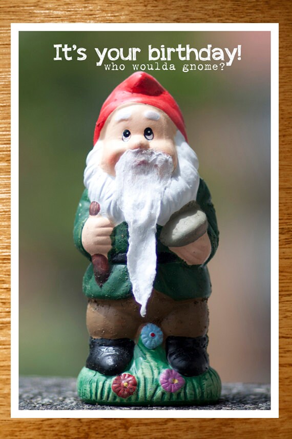 Ähnliche Artikel wie Lustige Garten Gnome Geburtstag Karte, lustige