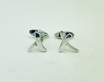 Limited Tiffany & Co. Silver 925 Paloma Picasso Kiss X Cufflinks w/ pouch