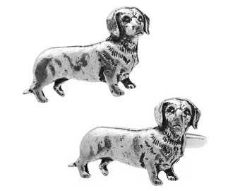 Dachshund Sausage Dog Pewter Cufflinks