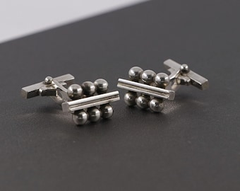 Vintage Georg Jensen Sterling Silver Cufflinks #61 Denmark with Box