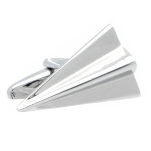 May include: Silver cufflinks shaped like a paper airplane.