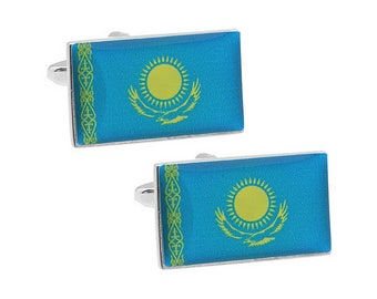 Kazakhstan Flag Cufflinks