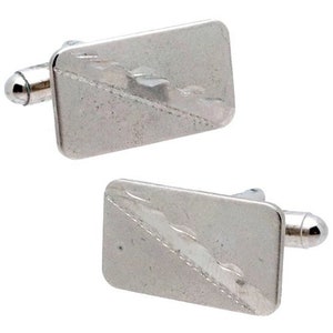 Antique/Vintage Silver tone Rectangle cufflinks #1416