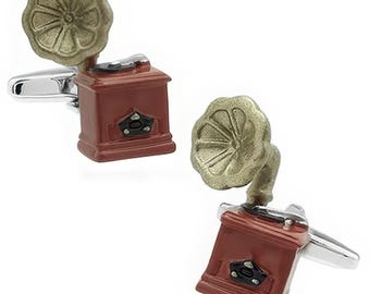 Gramophone Record Player Cufflinks