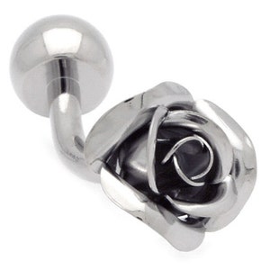 Silver Rose Cufflinks