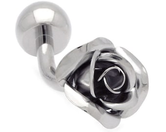 Silver Rose Cufflinks