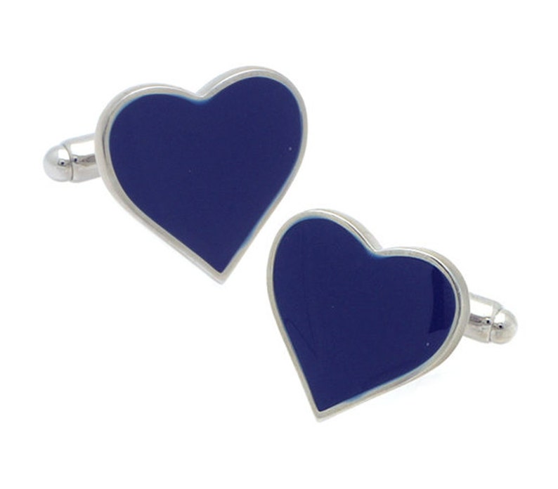 Blue Heart Cufflinks image 2