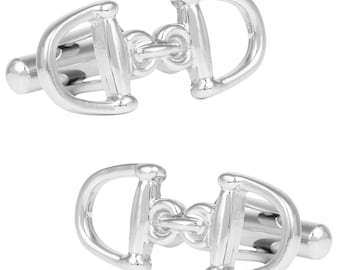 Silver Horse Bit Cufflinks