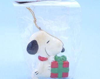 Vintage 1980's Snoopy Ornament Gift box MIP