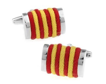 Red & Yellow Cotton Rope Cufflinks