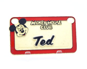 Vintage Mickey Mouse Bicycle License Plates Ted