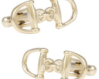 Gold Horse Bit Cufflinks