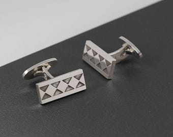 Vintage Georg Jensen #115 Harlequin Cufflinks Sterling Silver 925 Denmark
