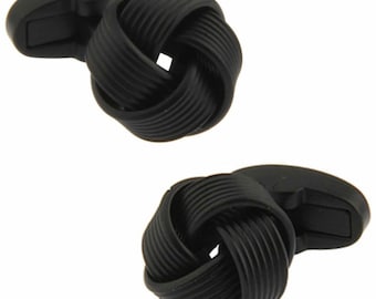 Matt Black Knot Cufflinks