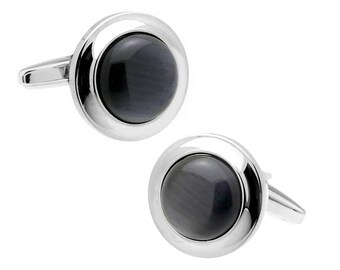 Dark Gray Stone Cufflinks