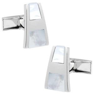 Twin white shell cufflinks