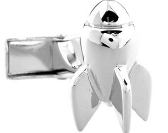 thumbnail image 2 of MRCUFF Shuttle Nasa Plane Rocket Space Station Spaceship Pair Cufflinks In A Presentation Gift Box & Polishing Cloth 2 of 9