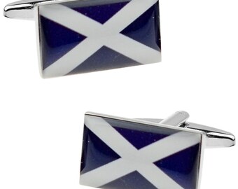 Gemelos con la bandera nacional de Escocia
