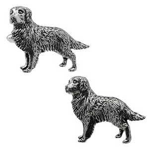 Golden Retriever dog Pewter Cufflinks