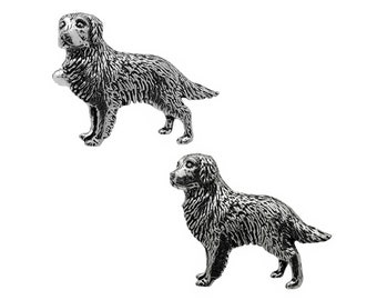 Golden Retriever dog Pewter Cufflinks