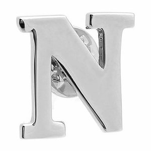 Alphabet Letter N Lapel Pin