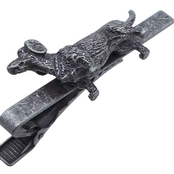 Antique Finish Dachshund Dog Tie Clip