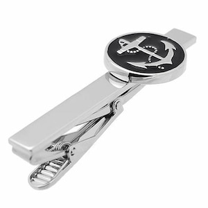 Black Anchor Tie Clip Tie Bar