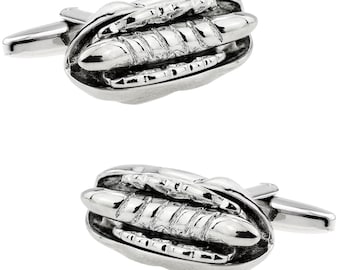 Silver Hot Dog Cufflinks