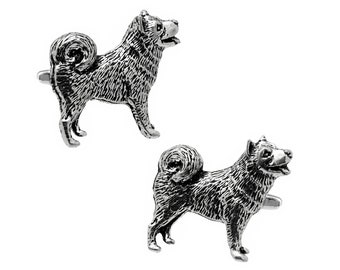 Husky Dog Pewter Cufflinks