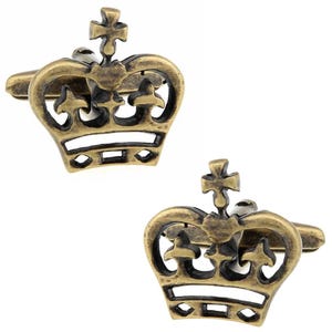 Antique Gold Crown Cufflinks