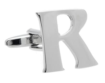 LETTER R ALPHABET CUFFLINKS